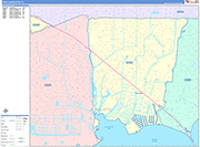 Port Charlotte  Wall Map Color Cast Style